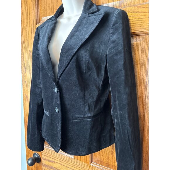Express Design Studio Womens Black Velvet Blazer Jacket SZ 8 Whimsigoth Holiday - Picture 2 of 12